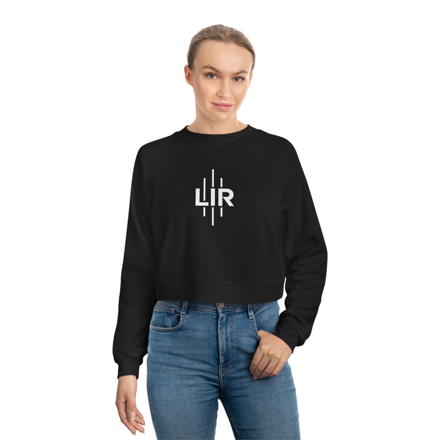 White LIR Women's Cropped Fleece Pullover
